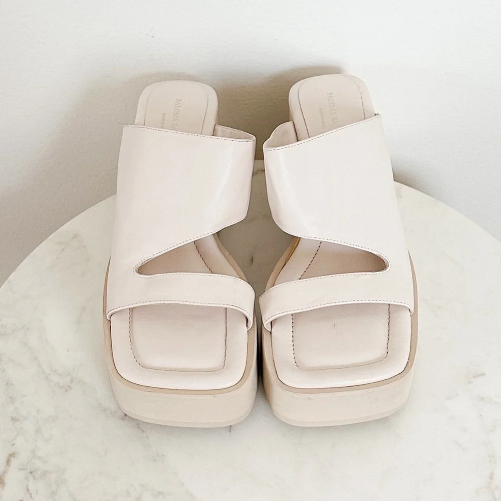 NEW PALOMA BARCELO Laxyla Platform Wedge Sandals Glacial Size 40 EU 10 US